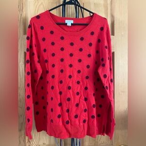 Old Navy Red Polka Dot Sweater